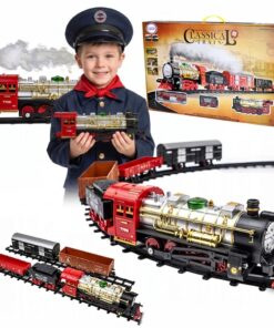 Woopie „Classical Train“ elektrinis traukinys su dūmais ir 29 aksesuarais