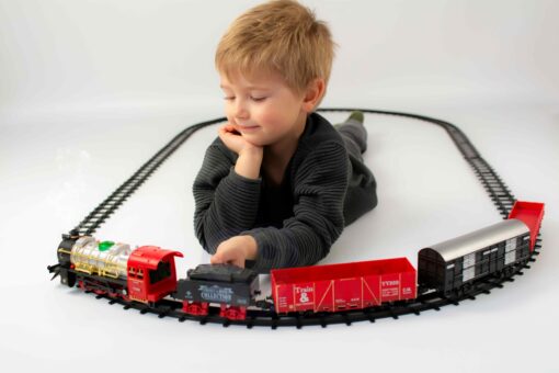 Woopie „Classical Train“ elektrinis traukinys su dūmais ir 29 aksesuarais