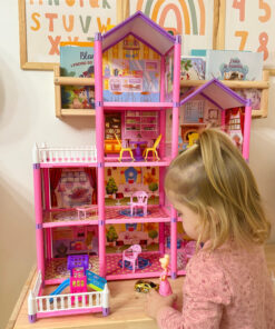 Woopie „Lovely House“ – didžiulė daugiaaukštė lėlių vila su 194 elementais