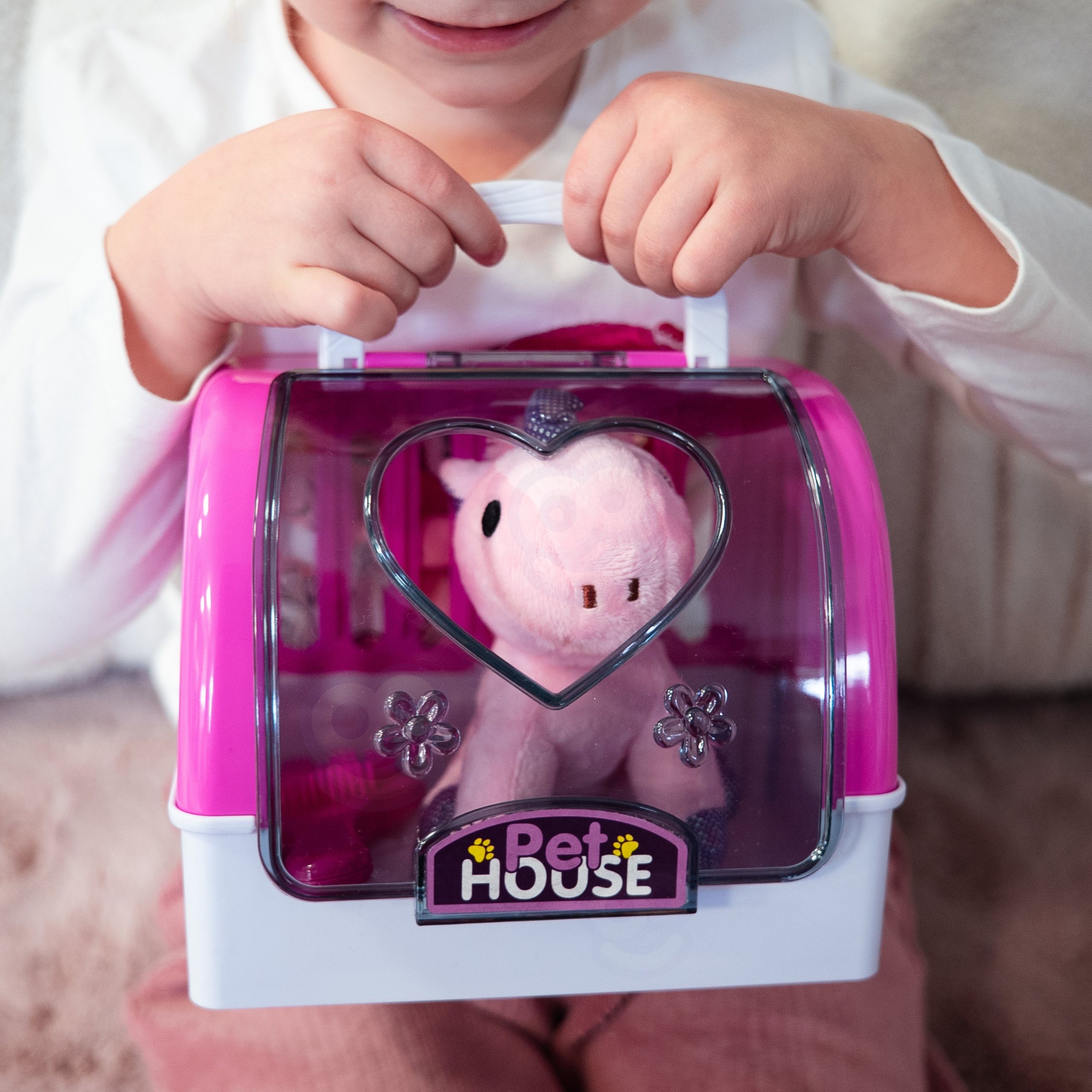 Woopie „Pet House“ nešiojamas namelis su pliušiniu vienaragiu