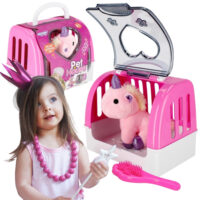Woopie „Pet House“ nešiojamas namelis su pliušiniu vienaragiu