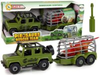 Žalias dinozaurų transporterio sunkvežimis su atsukimo funkcija