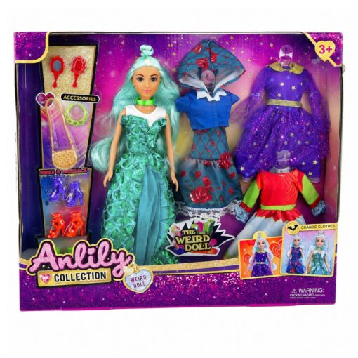 „Anlily Fantasy Doll 30“ – lėlė su 3 fantazijos suknelėmis ir aksesuarais