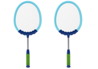 „Badminton Set Blue“ – 2 mėlynos badminton raketės su 2 kamuoliukais