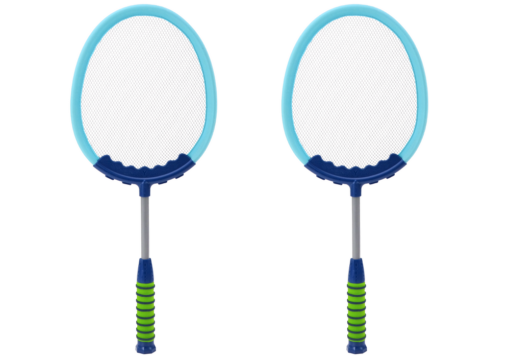 „Badminton Set Blue“ – 2 mėlynos badminton raketės su 2 kamuoliukais