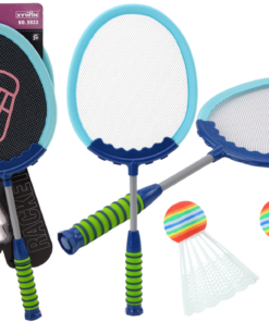 „Badminton Set Blue“ – 2 mėlynos badminton raketės su 2 kamuoliukais