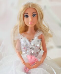 „Lily Bride Doll – vestuvinė lėlė su balta suknele