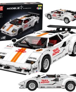„RC White Supercar 1384“ – baltas RC sportinio automobilio konstruktorius iš 1384 detalių