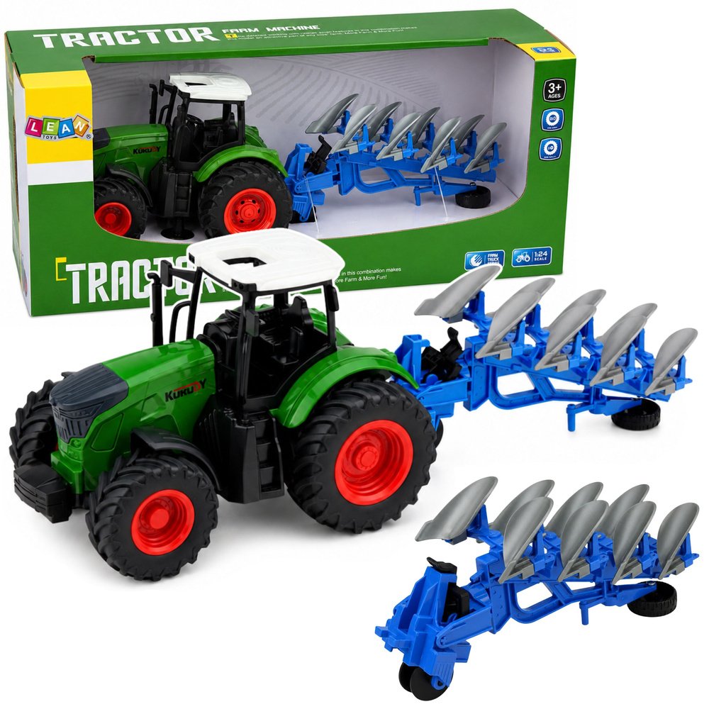 1:24 fermos traktorius su plūgu