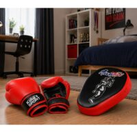 2-in-1 bokso rinkinys su pirštinėmis ir Muay Thai treniruočių pagalvėle