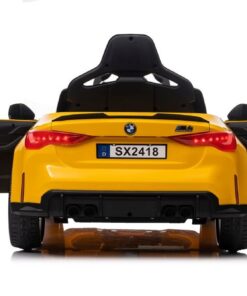 BMW M4 SX2418 akumuliatorinis automobilis vaikams – geltonas