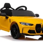 BMW M4 SX2418 akumuliatorinis automobilis vaikams – geltonas