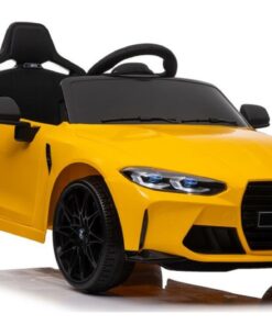 BMW M4 SX2418 akumuliatorinis automobilis vaikams – geltonas