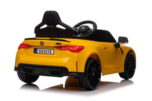 BMW M4 SX2418 akumuliatorinis automobilis vaikams – geltonas