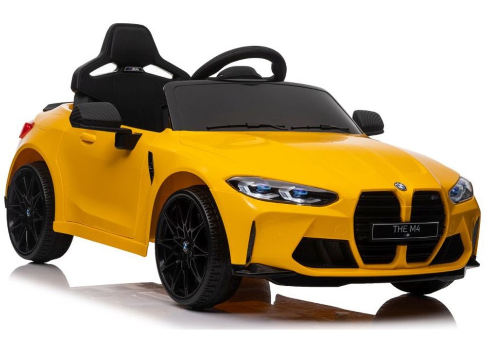 BMW M4 SX2418 akumuliatorinis automobilis vaikams – geltonas