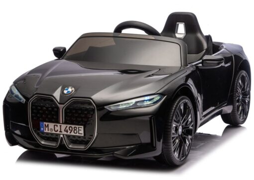 BMW i4 4×4 JE1009 juodas akumuliatorinis automobilis vaikams