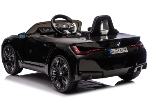 BMW i4 4×4 JE1009 juodas akumuliatorinis automobilis vaikams