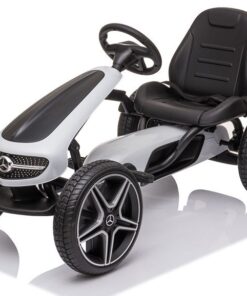 Baltai juodas Mercedes pedalinis gokartas