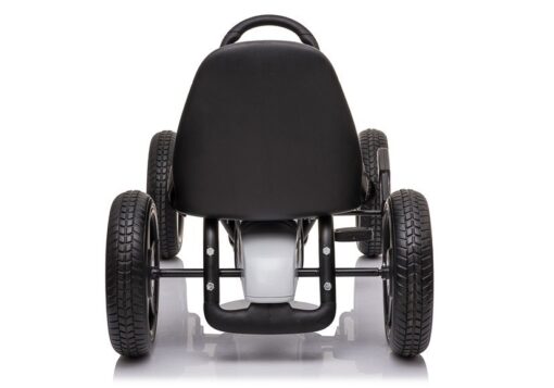 Baltai juodas Mercedes pedalinis gokartas