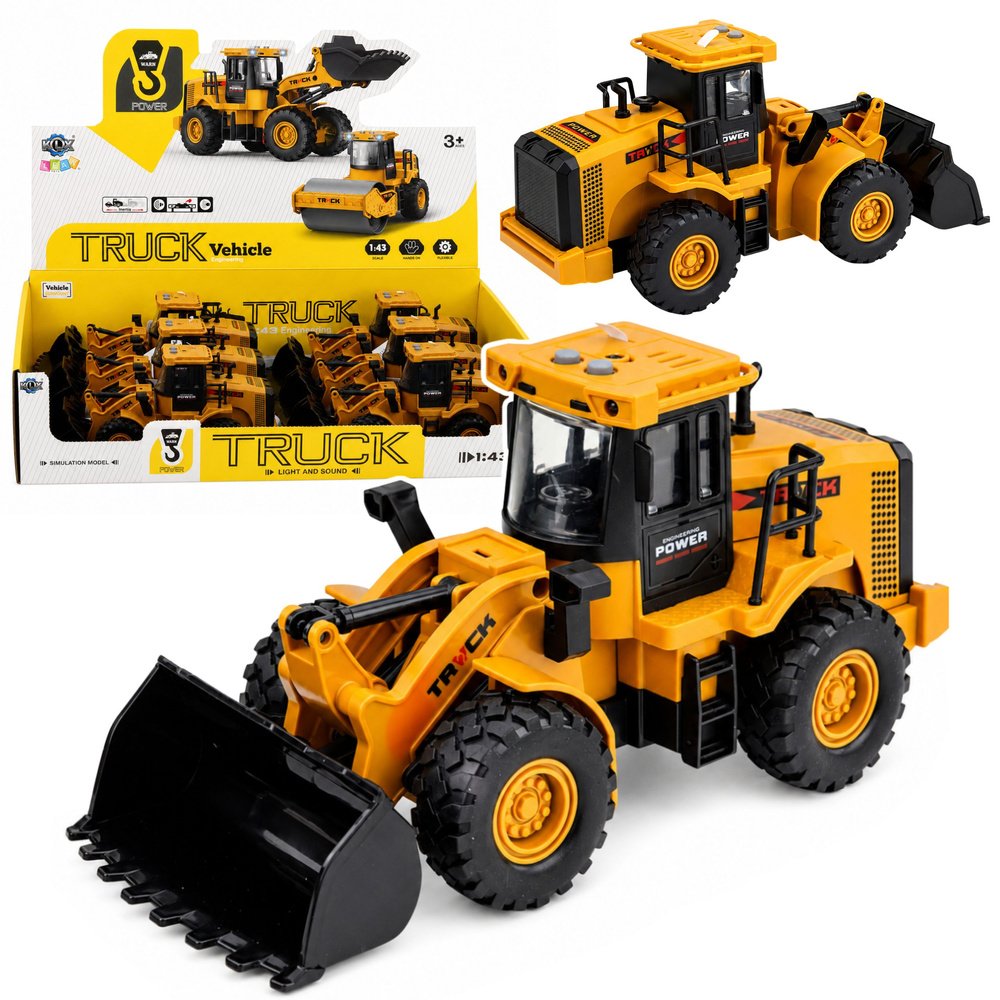 Construction Vehicle Excavator With Movable Bucket Lights Sounds Yellow 1:43