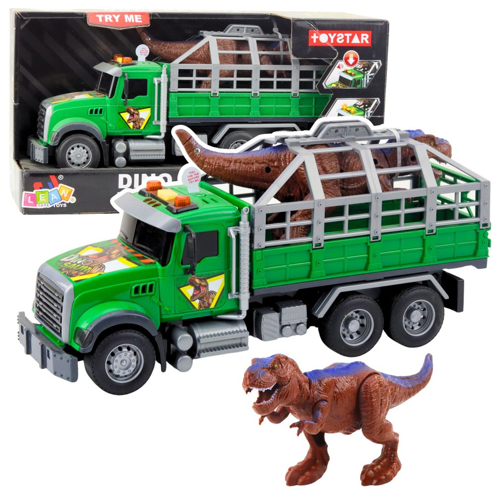 Dinozaurų transportavimo sunkvežimis – šviesos ir garso efektai