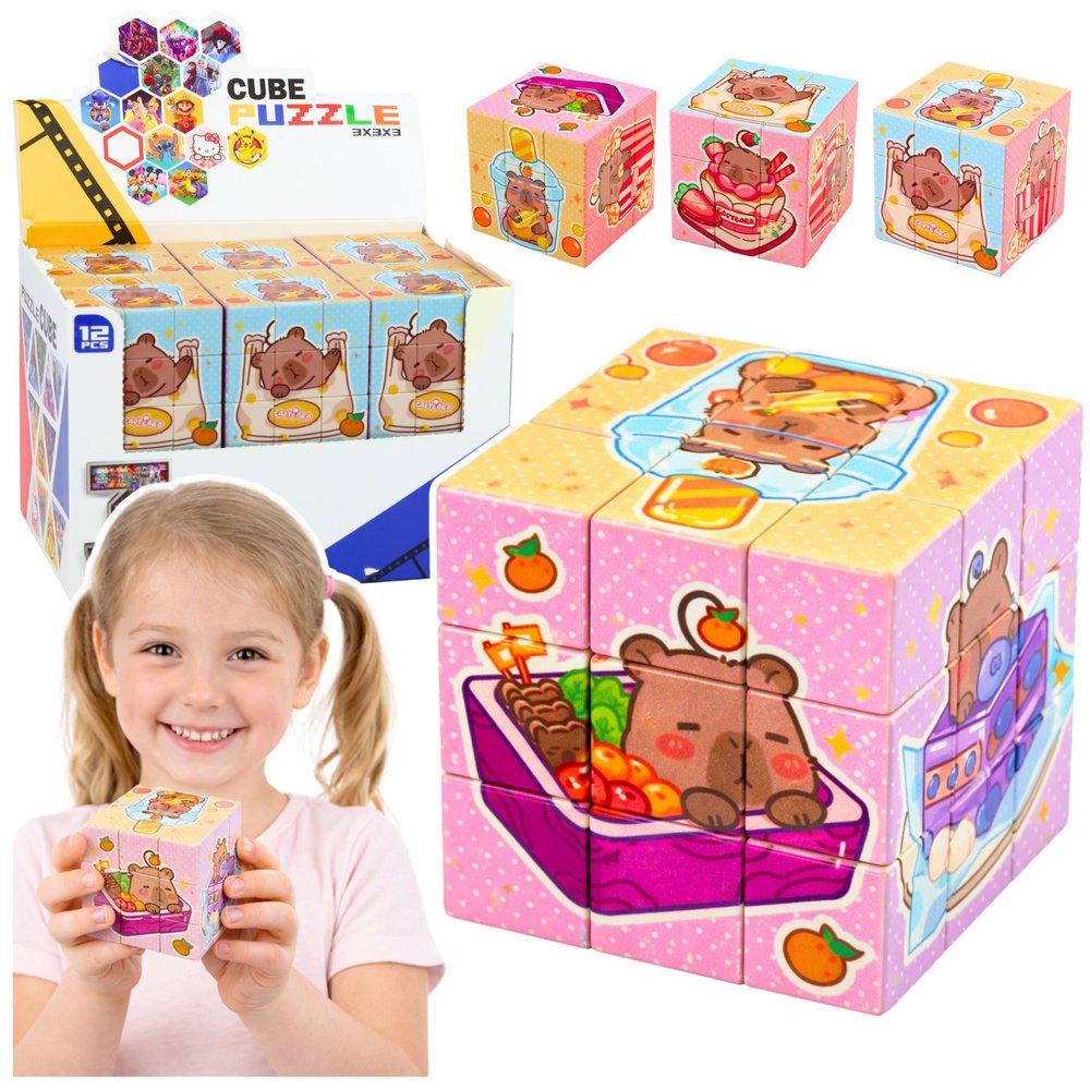 Edukacinis kapibaros loginis kubas – 6×6 cm