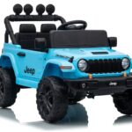 Jeep Rubicon DK‑JWR558 24V elektromobilis vaikams – šviesiai mėlynas