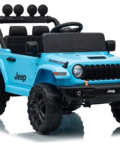 Jeep Rubicon DK‑JWR558 24V elektromobilis vaikams – šviesiai mėlynas