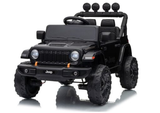 Jeep Rubicon DK‑JWR558 – 24V juodas elektromobilis vaikams