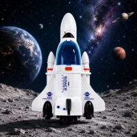 Kosminis erdvėlaivis su astronautu