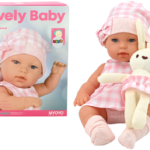 Lėlė su nešykle ir zuikučiu – rožinė
