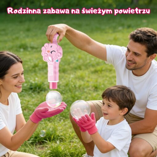 Maginė rožinio vienaragio burbulų lazdelė su dūmo efektu