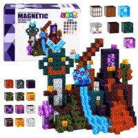 Magnetiniai Pixel juodojo pasaulio 100 vnt. STEM konstruktoriaus blokeliai