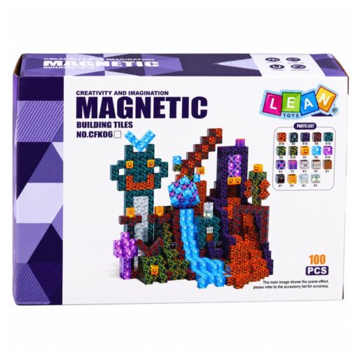 Magnetiniai Pixel juodojo pasaulio 100 vnt. STEM konstruktoriaus blokeliai