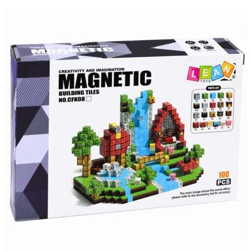Magnetiniai Pixel kubelių 100 vnt. konstruktoriaus blokeliai