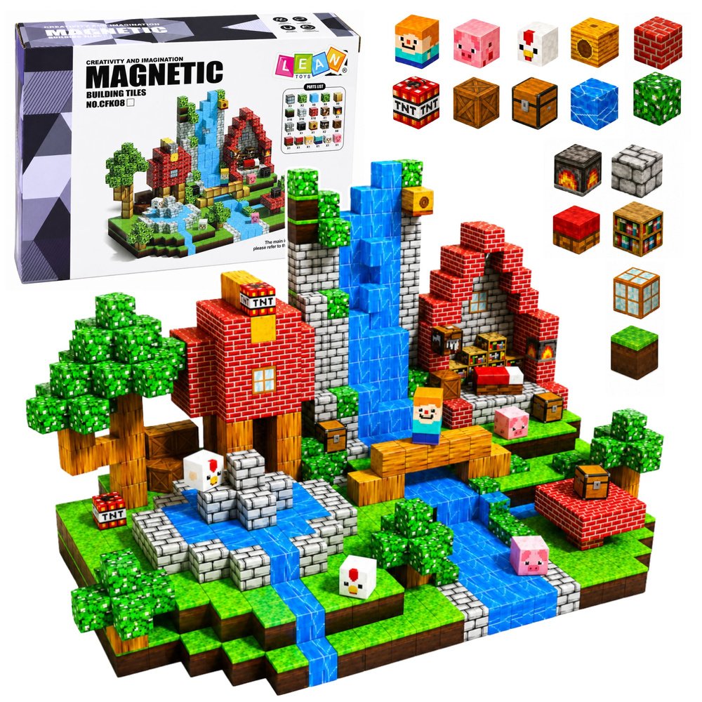 Magnetiniai Pixel kubelių 100 vnt. konstruktoriaus blokeliai