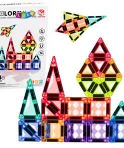Magnetiniai spalvoti paneliai – 24 dalių konstravimo rinkinys