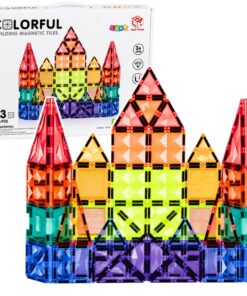 Magnetiniai spalvotų panelių 73 vnt. konstruktoriaus blokeliai