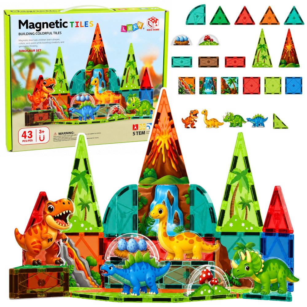 Magnetinių blokelių rinkinys – Dinozaurai
