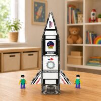 Magnetinių blokelių rinkinys – Kosminė raketa