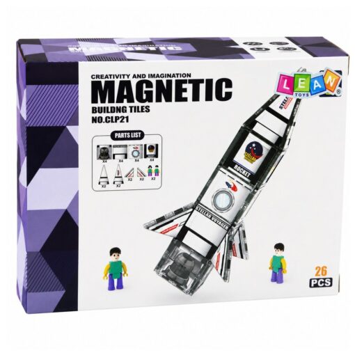 Magnetinių blokelių rinkinys – Kosminė raketa