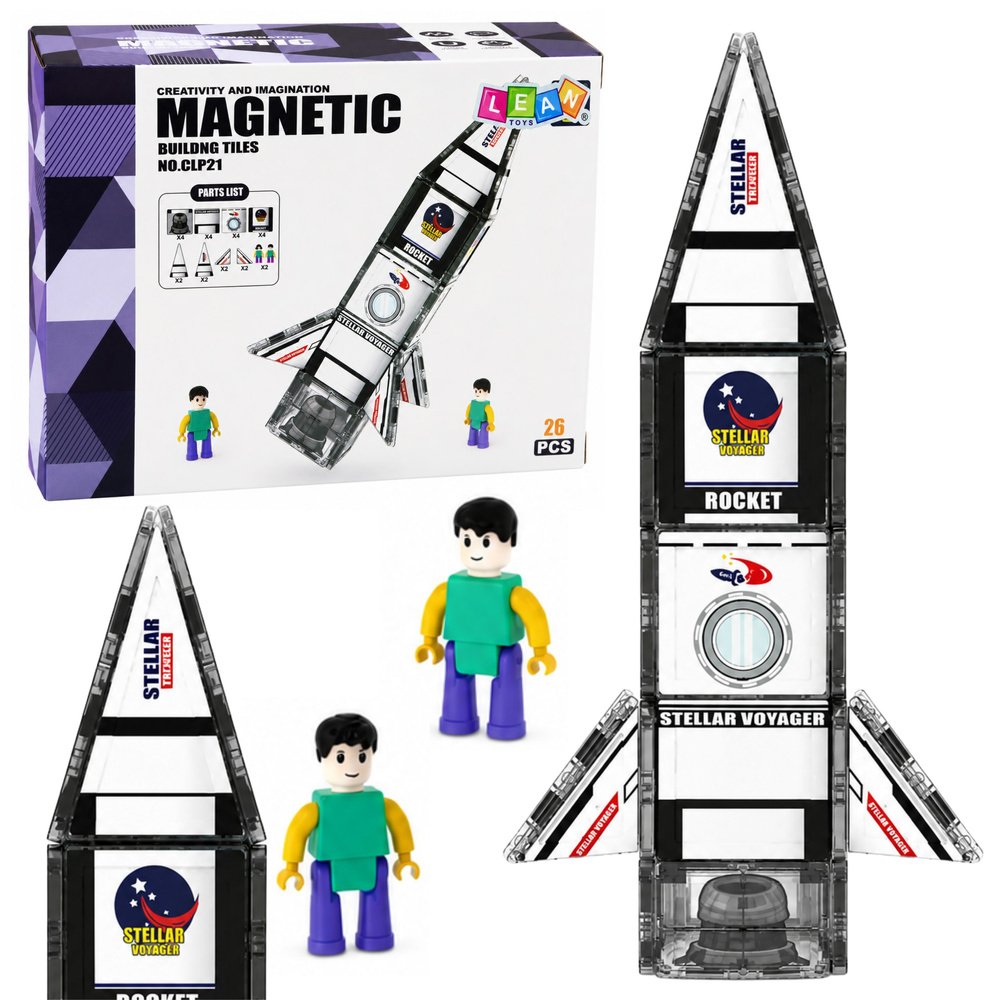 Magnetinių blokelių rinkinys – Kosminė raketa