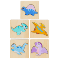 Medinės dinozaurų dėlionės – 11 × 11 cm