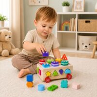 Medinis Montessori rūšiuotuvas ant ratukų