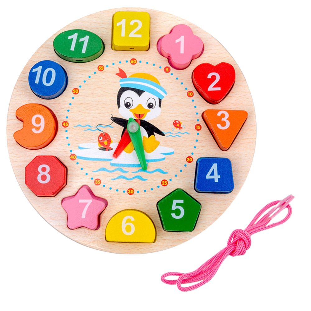 Medinis edukacinis laikrodis su kaladėlėmis – 17.5 × 17.5 cm Medinis edukacinis laikrodis su kaladėlėmis – 17.5 × 17.5 cm