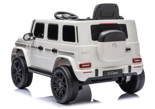 Mercedes G 4&times;4 24V 2580 valge akutoitel lastele m&otilde;eldud auto