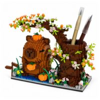 Mini Capybara – 1800 detalių konstruktorius su medžiu ir rašiklių laikikliu