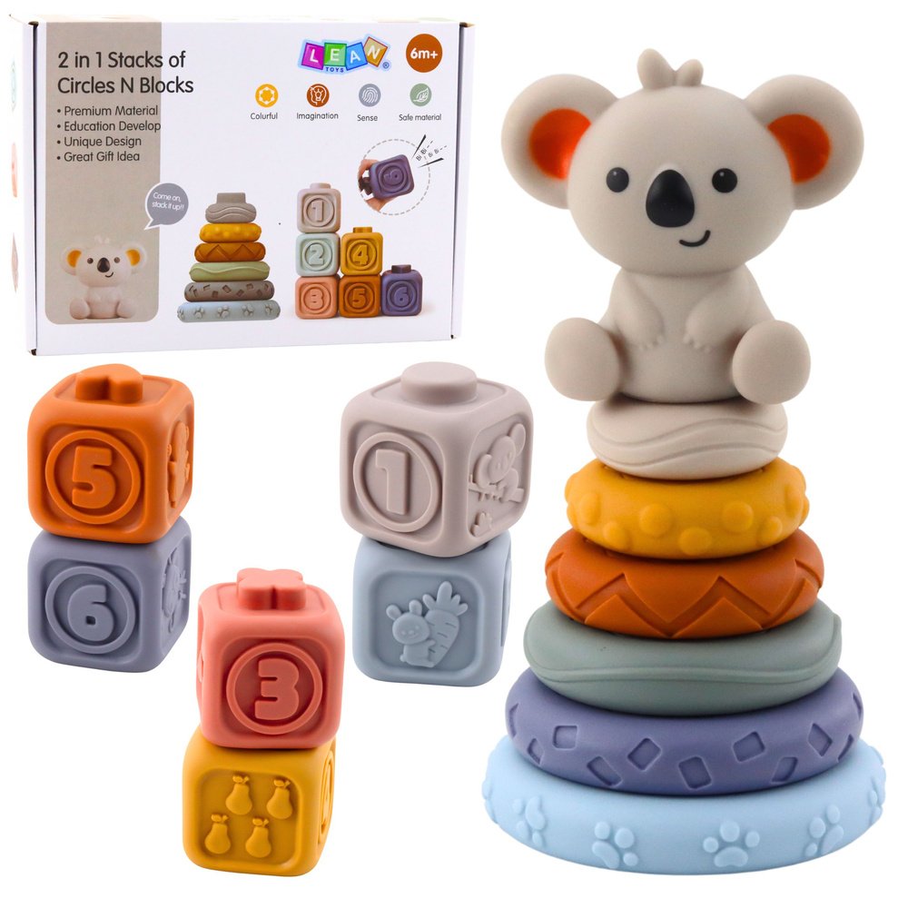 Montessori koalos sensorinė bokšto piramidė – 13 dalių