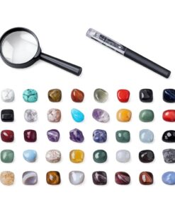 Natūralių akmenų ir mineralų kolekcinis rinkinys – 43 vnt.