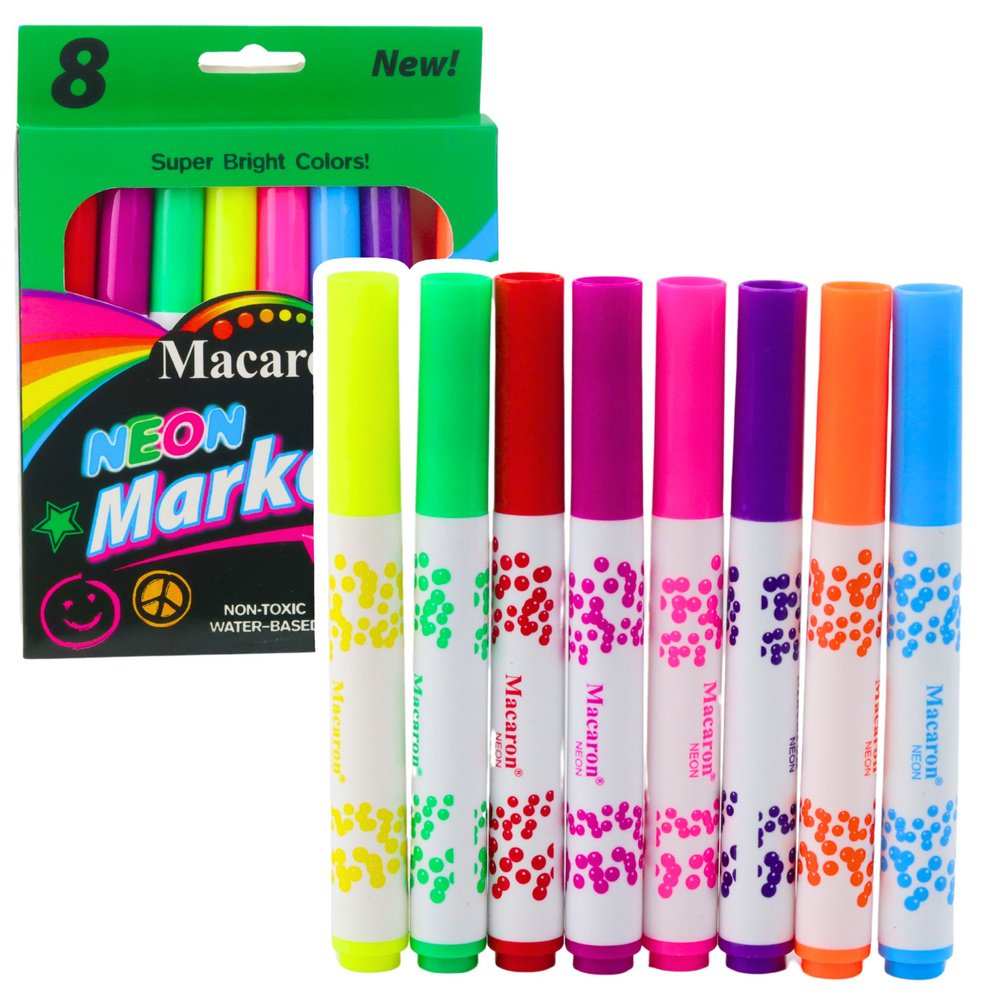 Neoonmarkerite komplekt &ndash; 8 tk, veebaasil